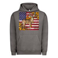 Pigment Tornado Western American Flag And Deer Urban Hoodie - LillyAllenDesigns
