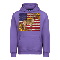Tulip Western American Flag And Deer Urban Hoodie - LillyAllenDesigns