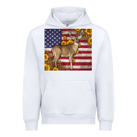 White Western American Flag And Deer Urban Hoodie - LillyAllenDesigns
