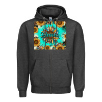 Charcoal Heather blessed sunflowers Zipper Hoodie - RanaPortraitStore