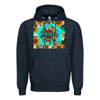Navy blessed sunflowers Zipper Hoodie - RanaPortraitStore