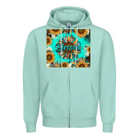 Seafoam blessed sunflowers Zipper Hoodie - RanaPortraitStore