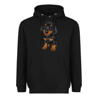 Black dachshund puppy Heavyweight Hoodie - RanaPortraitStore