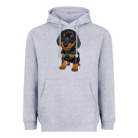 Heather Grey dachshund puppy Heavyweight Hoodie - RanaPortraitStore