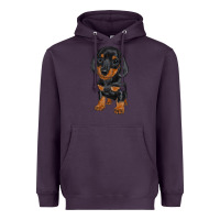 Plum dachshund puppy Heavyweight Hoodie - RanaPortraitStore
