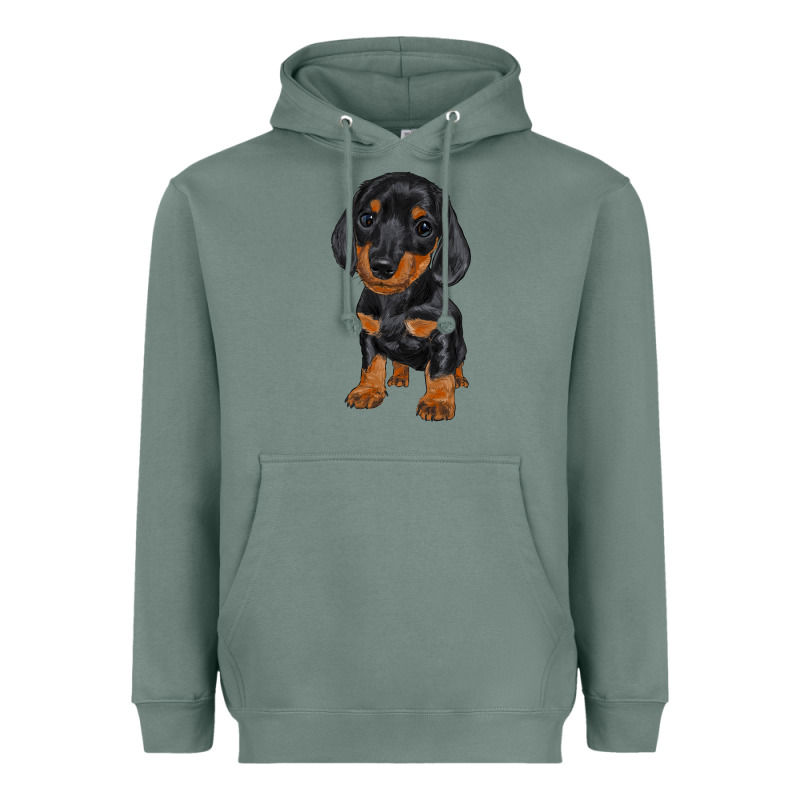 Dachshund Puppy Heavyweight Hoodie by RanaPortraitStore | Teevron