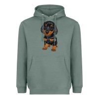 Sage dachshund puppy Heavyweight Hoodie - RanaPortraitStore