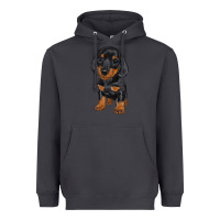Smoke dachshund puppy Heavyweight Hoodie - RanaPortraitStore