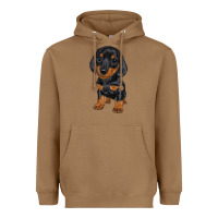 Toasted Coconut dachshund puppy Heavyweight Hoodie - RanaPortraitStore