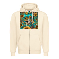 Sandshell bull skull sunflowers Zipper Hoodie - RanaPortraitStore