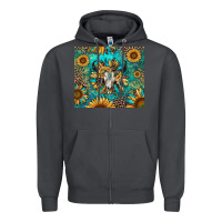 Smoke bull skull sunflowers Zipper Hoodie - RanaPortraitStore
