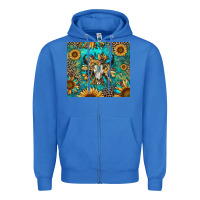 True Royal bull skull sunflowers Zipper Hoodie - RanaPortraitStore