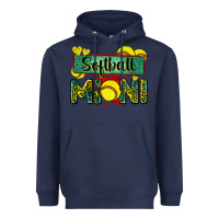 Navy softball mini with leopard Heavyweight Hoodie - Zillion Design Studio