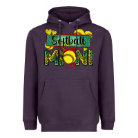 Plum softball mini with leopard Heavyweight Hoodie - Zillion Design Studio