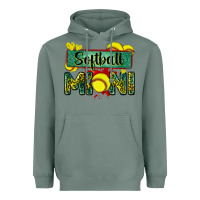 Sage softball mini with leopard Heavyweight Hoodie - Zillion Design Studio