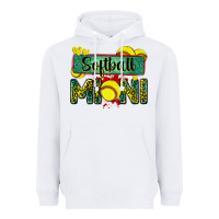 White softball mini with leopard Heavyweight Hoodie - Zillion Design Studio