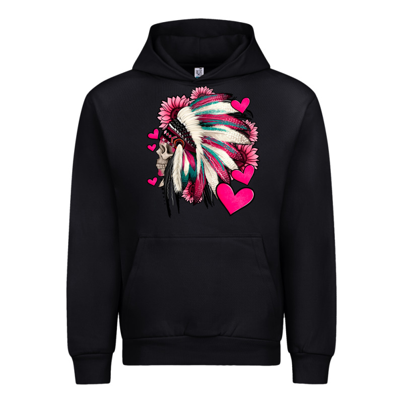 Indian Headdress With Hearts Valentine's Day Urban Hoodie by Jasminsmagicworld | Teevron