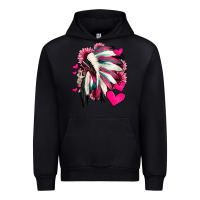 Black indian headdress with hearts valentine's day Urban Hoodie - Jasminsmagicworld