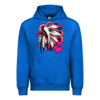 Cobalt indian headdress with hearts valentine's day Urban Hoodie - Jasminsmagicworld