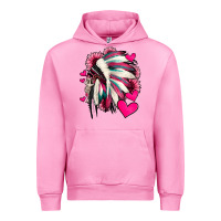 Fuchsia Pink indian headdress with hearts valentine's day Urban Hoodie - Jasminsmagicworld