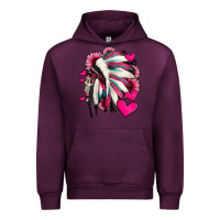Mauve Wine indian headdress with hearts valentine's day Urban Hoodie - Jasminsmagicworld