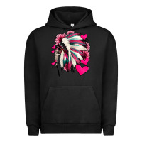 Pigment Black indian headdress with hearts valentine's day Urban Hoodie - Jasminsmagicworld