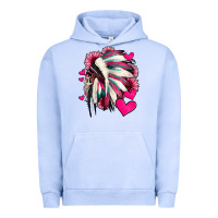 Pigment Grape Ice indian headdress with hearts valentine's day Urban Hoodie - Jasminsmagicworld