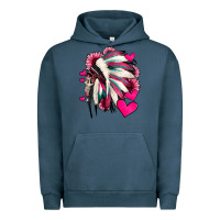 Pigment Midnight Navy indian headdress with hearts valentine's day Urban Hoodie - Jasminsmagicworld