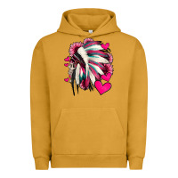 Pigment Peanut Butter indian headdress with hearts valentine's day Urban Hoodie - Jasminsmagicworld