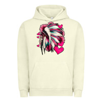Pigment Pistachio indian headdress with hearts valentine's day Urban Hoodie - Jasminsmagicworld