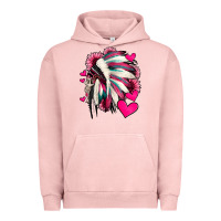 Pigment Salmon indian headdress with hearts valentine's day Urban Hoodie - Jasminsmagicworld