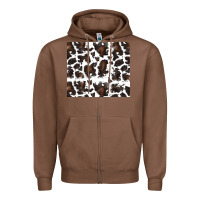 Chestnut cowhide pattern Zipper Hoodie - RanaPortraitStore