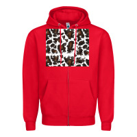 Red cowhide pattern Zipper Hoodie - RanaPortraitStore