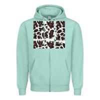Seafoam cowhide pattern Zipper Hoodie - RanaPortraitStore