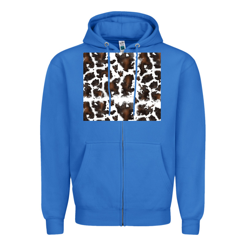 Cowhide Pattern Zipper Hoodie by RanaPortraitStore | Teevron
