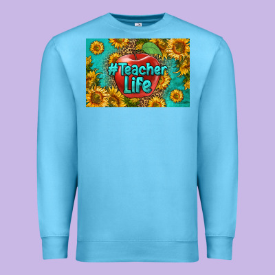 Teacher Life Skinny Metal Can Holder Premium Sweatshirt Designed By Hra Design Shop