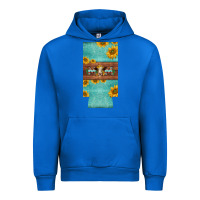 Cobalt mom hereford cattle sunflowers on tooled leather slim can cooler Urban Hoodie - BarkalooDesign