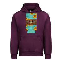 Mauve Wine mom hereford cattle sunflowers on tooled leather slim can cooler Urban Hoodie - BarkalooDesign