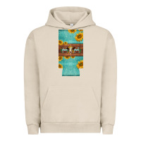 Mom Hereford Cattle Sunflowers On Tooled Leather Slim Can Cooler Urban Hoodie | Teevron
