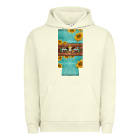 Pigment Pistachio mom hereford cattle sunflowers on tooled leather slim can cooler Urban Hoodie - BarkalooDesign