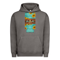 Pigment Tornado mom hereford cattle sunflowers on tooled leather slim can cooler Urban Hoodie - BarkalooDesign