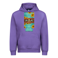 Tulip mom hereford cattle sunflowers on tooled leather slim can cooler Urban Hoodie - BarkalooDesign