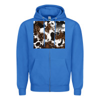 True Royal cowhide and leopard pattern Zipper Hoodie - RanaPortraitStore