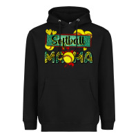 Black softball mama with leopard Heavyweight Hoodie - Zillion Design Studio