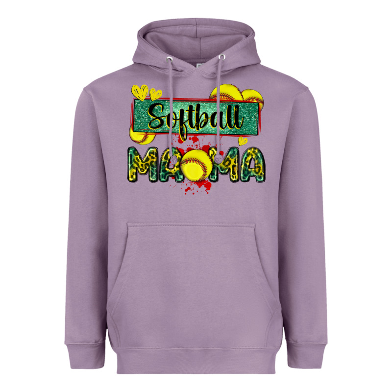 Softball Mama With Leopard Heavyweight Hoodie by Zillion Design Studio | Teevron