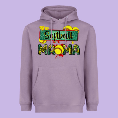 Softball Mama With Leopard Heavyweight Hoodie Designed By Zillion Design Studio