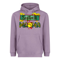 Lavender softball mama with leopard Heavyweight Hoodie - Zillion Design Studio