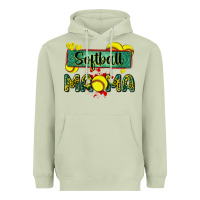Matcha softball mama with leopard Heavyweight Hoodie - Zillion Design Studio