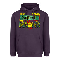 Plum softball mama with leopard Heavyweight Hoodie - Zillion Design Studio