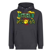 Smoke softball mama with leopard Heavyweight Hoodie - Zillion Design Studio